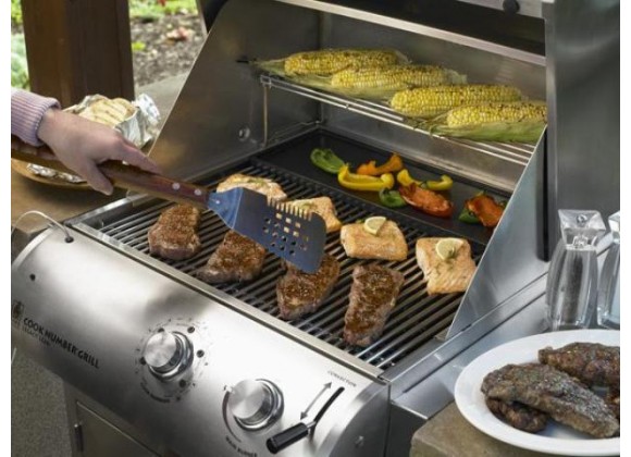 Outdoor Greatroom Company 24" Gas Grill with Cabinet in Stainless Steel - Lifestyle