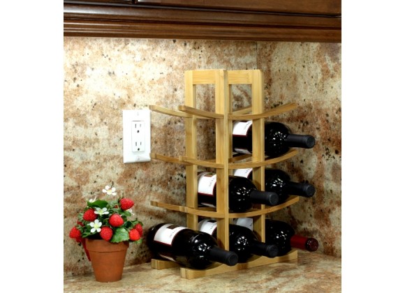 Oceanstar 12-Bottle Natural Bamboo Wine Rack 