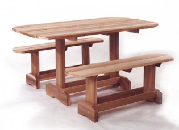 All Things Cedar Oval Picnic Table Set