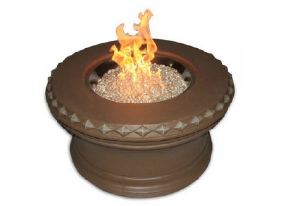 Outdoor Greatroom Company Aztec 36" Propane Campfire with Crystal Fire Burner - Lit