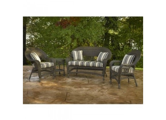 Outdoor Greatroom Company Cabana Complete Furniture Set in Antique Black Wicker - Lifestyle