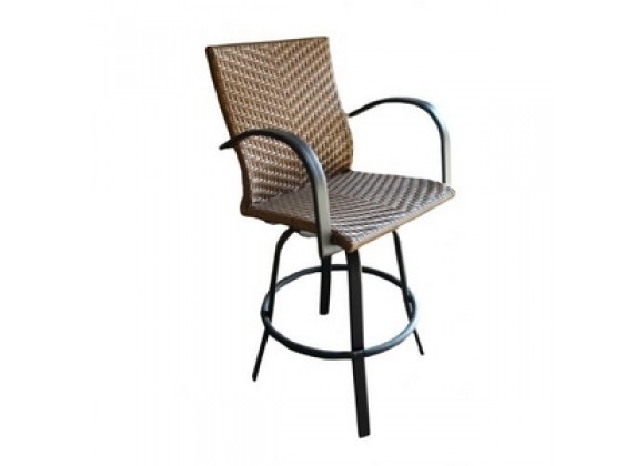 Outdoor Greatroom Company Saddle Swivel Barstool - Front Side Angle