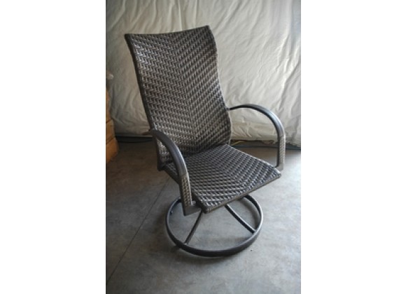 Outdoor Greatroom Company Leather Swivel Dining Rocker - Front Side View