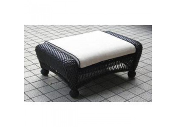 Outdoor Greatroom Company Double Ottoman w/1 pc. Cushion in Ivory - Front Side Angle
