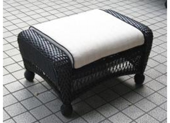 Outdoor Greatroom Company Ottoman w/ 1 pc. Cushion in Ivory - Front Side Angle