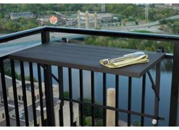Outdoor Greatroom Company Deck Rail Mount Grill Shelf - Lifestyle