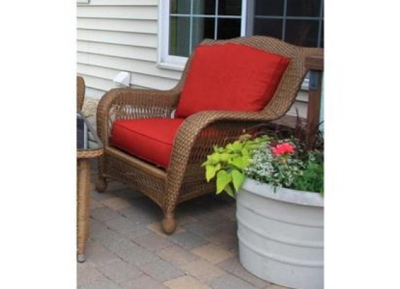 Outdoor Greatroom Company Kate Collection Chair with Rave Cherry Cushion - Lifestyle