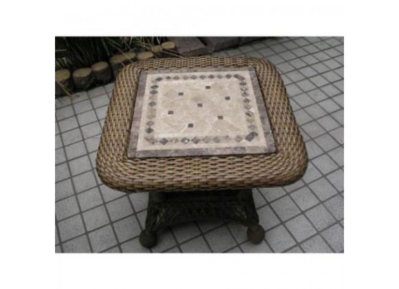 Outdoor Greatroom Company End Table w/Aldon-Sealed Stone Top *Non Stackable - Lifestyle