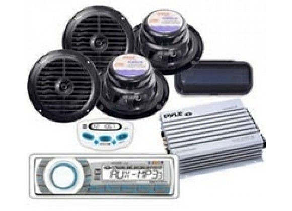 Outdoor Greatroom Company MP3 / Radio - Wired to 4 Speakers - Angle
