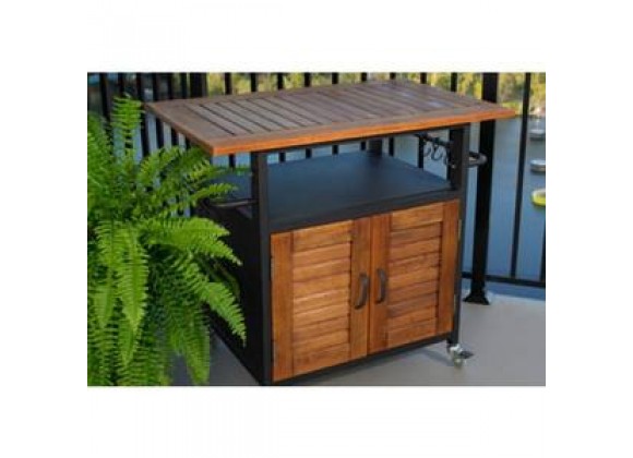 Outdoor Greatroom Company Bistro 36" Cabinet w/ Wood Top & Doors - Lifestyle