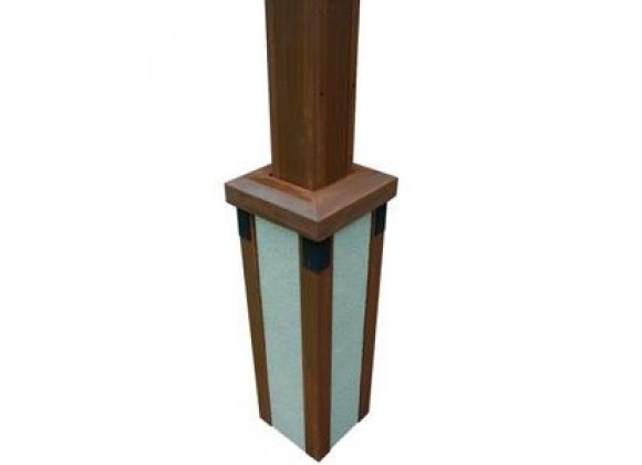 Outdoor Greatroom Company Mocha Stucco Base - Set of Two - Angle
