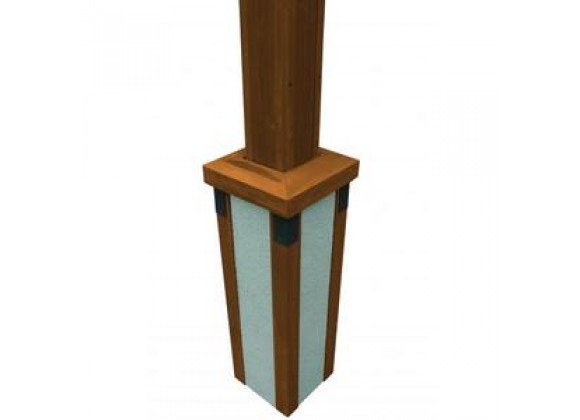 Outdoor Greatroom Company Redwood Stucco Base - Set of Two - Angle