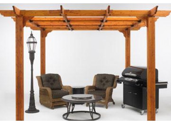 Outdoor Greatroom Company Sierra 10 Pergola - Redwood - Lifestyle