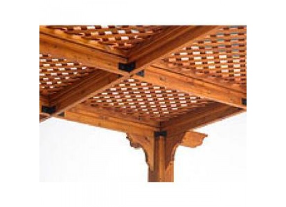 Outdoor Greatroom Company Sierra 10 Redwood Finish Lattice Roof - Angle