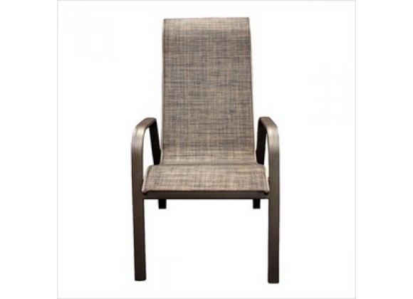 Outdoor Greatroom Company Aluminum Sling High Back Chair - with Cocoa Fabric - Front Angle