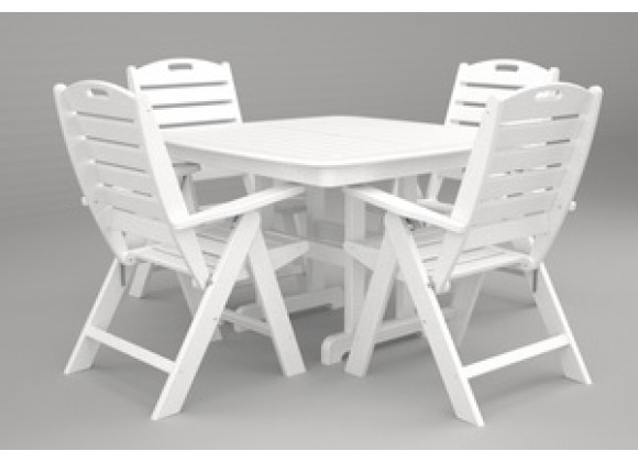 Poly-Wood Nautical 5-Pc. Dining Set in White