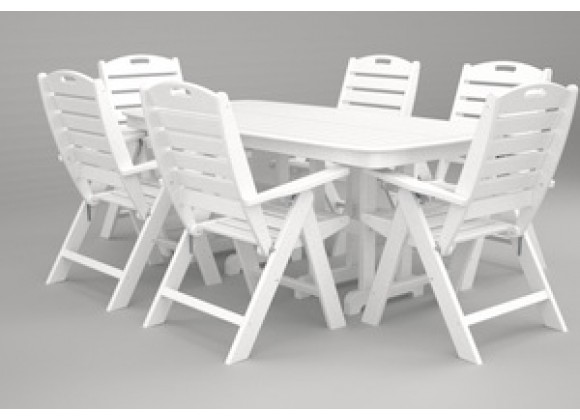 Poly-Wood Nautical 7-Pc. Dining Set in White