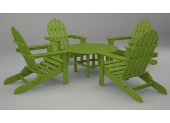 Poly-Wood Classic Adirondack 5-Pc. Conversation Group in Lime