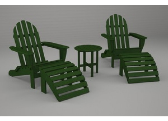 Poly-Wood Classic Adirondack 5-Pc. Casual Set in Green