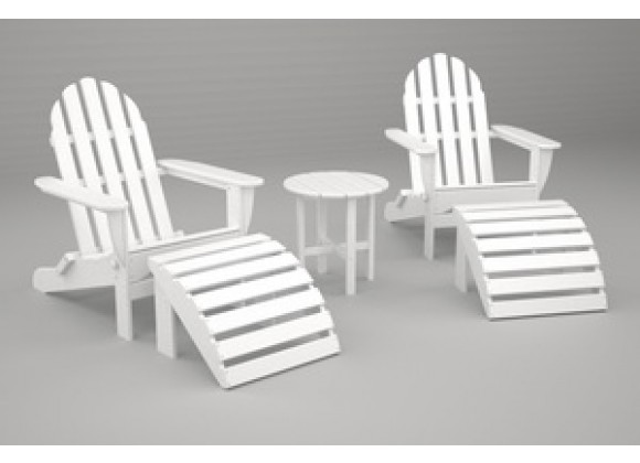 Poly-Wood Classic Adirondack 5-Pc. Casual Set in White