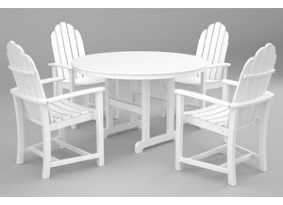 POLYWOOD¨ Adirondack Dining 5-Pc. Set in White