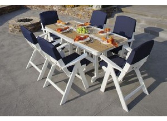 POLYWOOD¨ Nautical 7-Piece Dining Set w/ Slipcushionsª