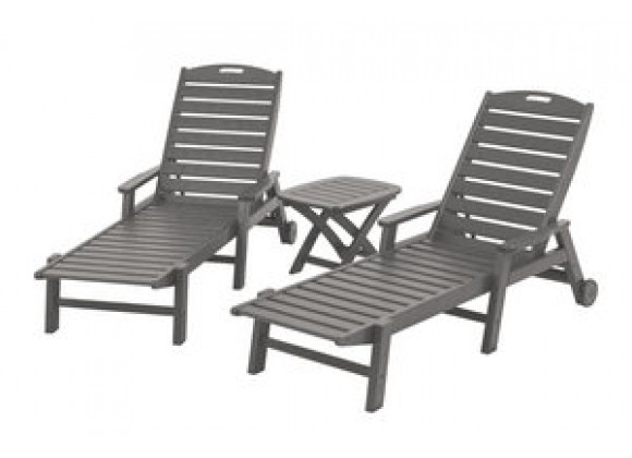 POLYWOOD¨ Nautical 3-Piece Chaise Set