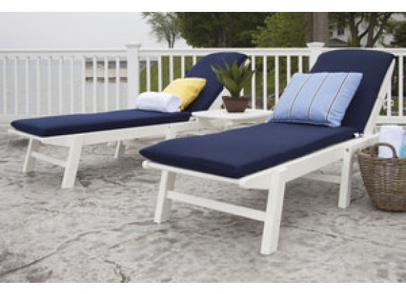 POLYWOOD¨ Nautical 3-Piece Chaise Set with Cushions