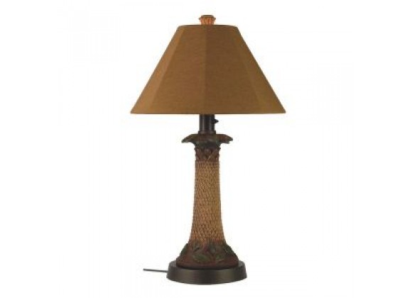 Patio Concepts Palm 35" Outdoor Table Lamp with Teak Sunbrella Shade