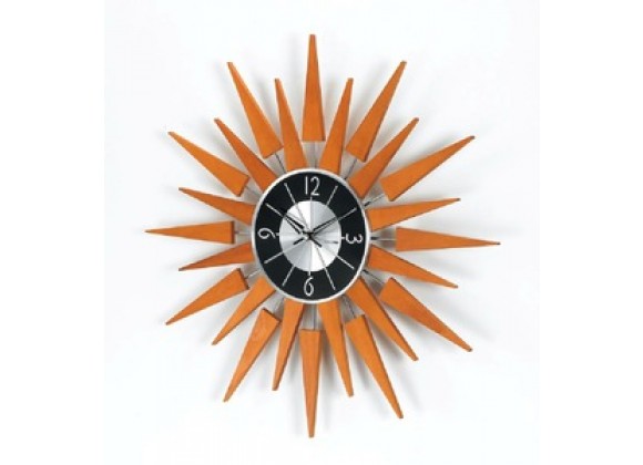 Stilnovo George Nelson Wooden Sunburst Clock