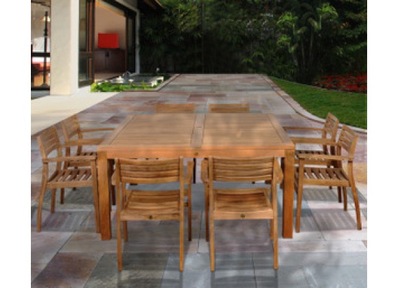 International Home Miami Amazonia Teak Victoria 9 pc Teak Square Dining Set