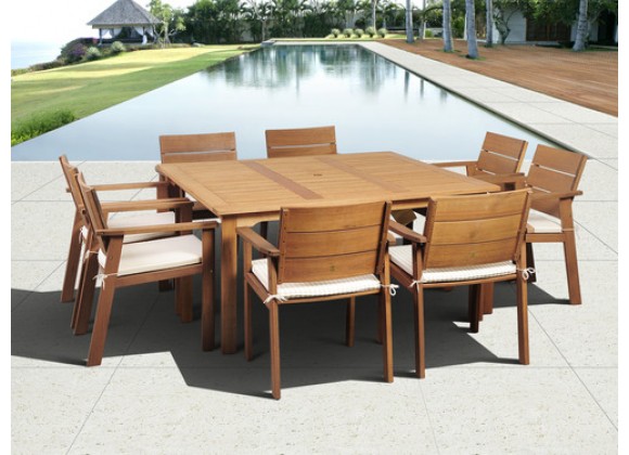 International Home Miami Amazonia Nelson Eucalyptus 9 piece Square Patio Dining Set