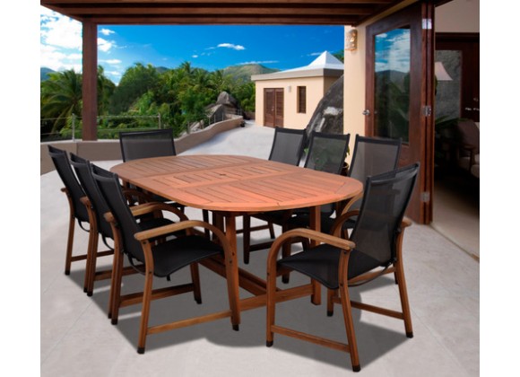 International Home Miami Amazonia Bahamas 9 Pc Eucalyptus Oval Dining Set