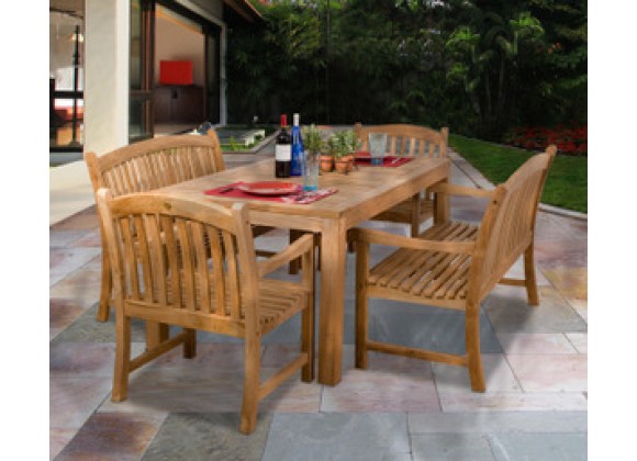 International Home Miami Amazonia Teak Geneve 5-pc Teak Dining Set