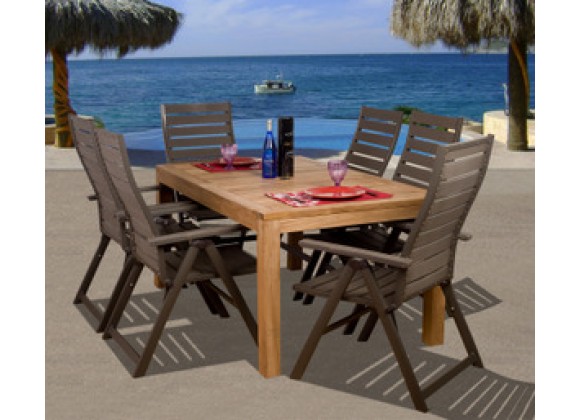 International Home Miami Amazonia Teak Helsinki 7-pc Teak/ Faux Wood Dining Set