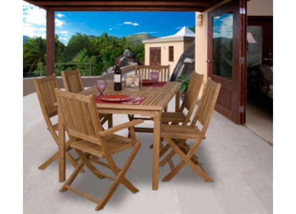 International Home Miami Amazonia Teak Rotterdam 7-pc Teak Dining Set