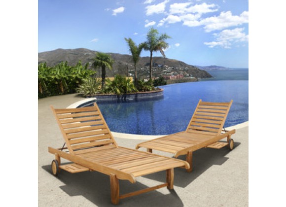 International Home Miami Amazonia Teak Cairo 2 pc Teak Loungers