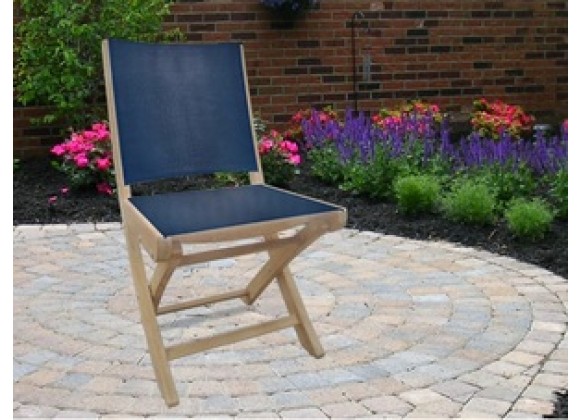 Royal Teak SailMate Folding Chair Black Sling - Armless