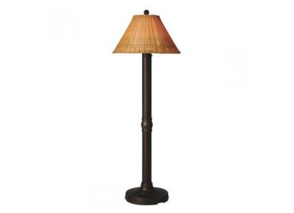 Patio Concepts Tahiti II 60" Floor Lamp with 3" Walnut/Antique Honey Shade