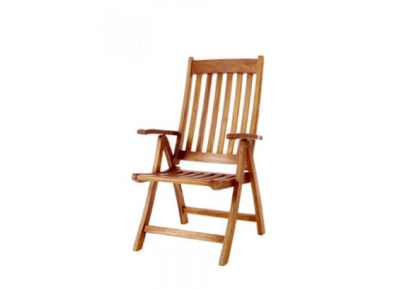 All Things Cedar 5 Position Java Teak Arm Chair