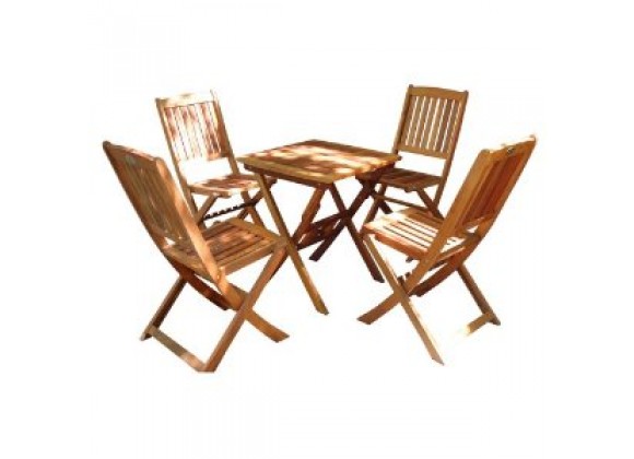 Vifah Modern Patio Glaser Folding Bistro Set 2