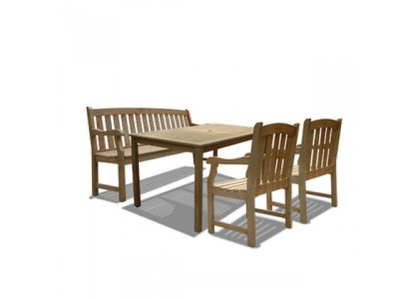 Vifah Modern Patio Renaissance Rectangular Table 