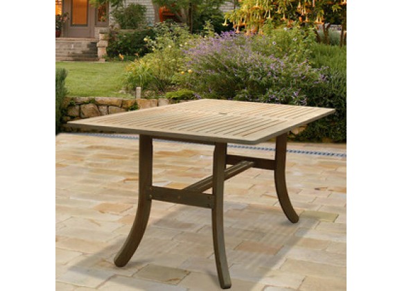 Vifah Modern Patio Renaissance Outdoor Hand-scraped Hardwood Rectangular Table