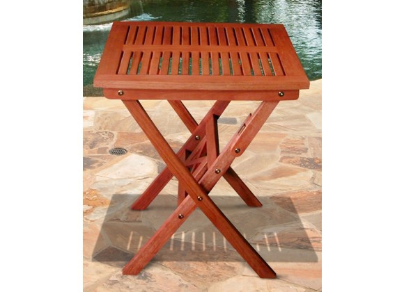 Vifah Modern Patio Outdoor Eucalyptus Wood Folding Bistro Table