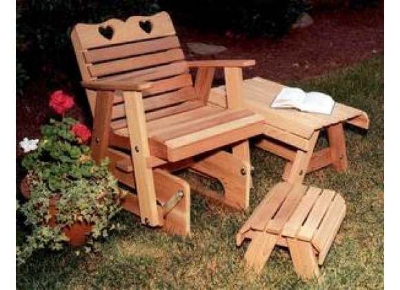 Creekvine Designs Cedar Country Hearts Rocking Glider Chair