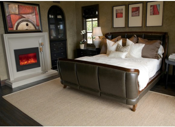 Amantii 26" Electric Fireplace Zero Clearance with 29" x 23" Black Glass Surround