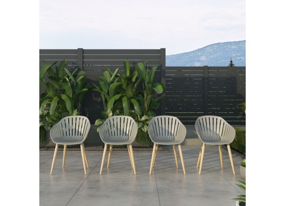Amazonia 4-Piece Chairs Set | Teak Finish - Lifestyle
