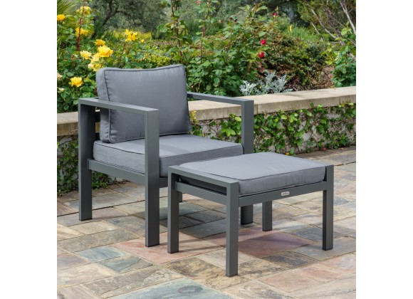 Tortuga Outdoor Lakeview Modern Outdoor Aluminum Ottoman