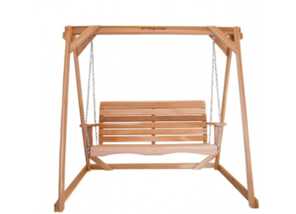 All Things Cedar 2 Piece Red Cedar Outdoor Swing with A-Frame