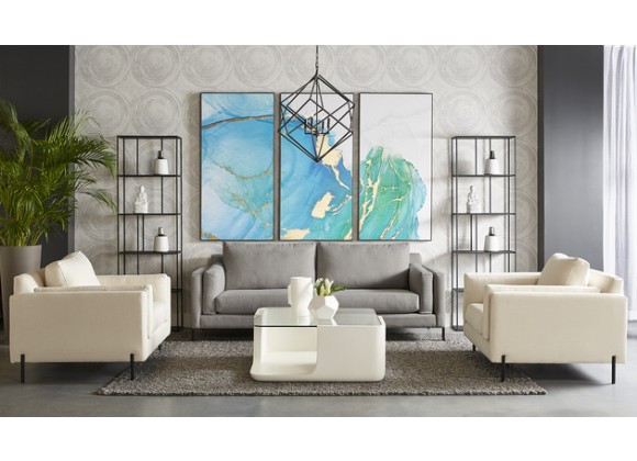 Sunpan Blue Lagoon (set of 3) - 30" x 60" - Charcoal Floater Frame - Lifestyle